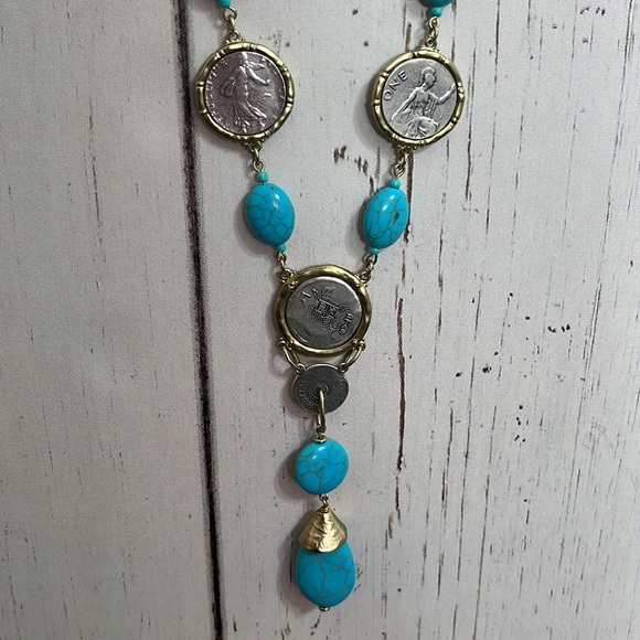 NWT Chico’s Coin & Turquoise Chain - Picture 10 of 14